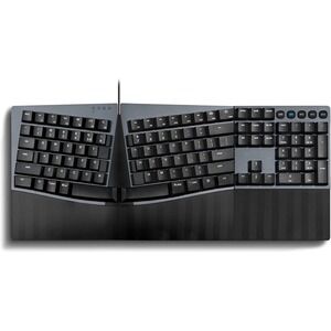 Ergonomic Wired Keyboard Brown Switches Split Layout‎ USB Mac Win Black – Perixx
